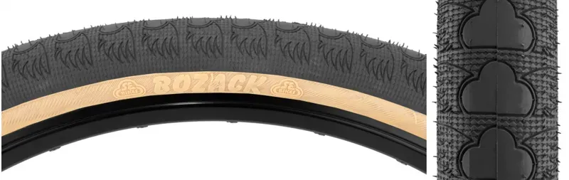 SE Bikes Bozack 26-inch Wire Bead BMX Tire in Black/Tan