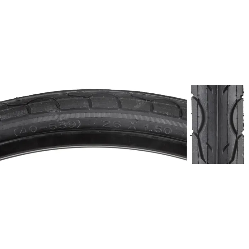 Sunlite KWEST 60lb K193 26x1.5-inch Hybrid/Touring Tire in Black