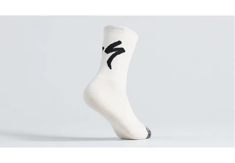 Specialized Merino Deep Winter Tall Logo Socks in White Mountains