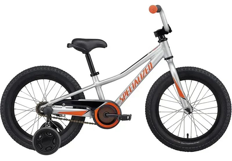 Specialized Riprock Coaster 16 Kid's Bike in Silver/Moto Orange/Black Reflective