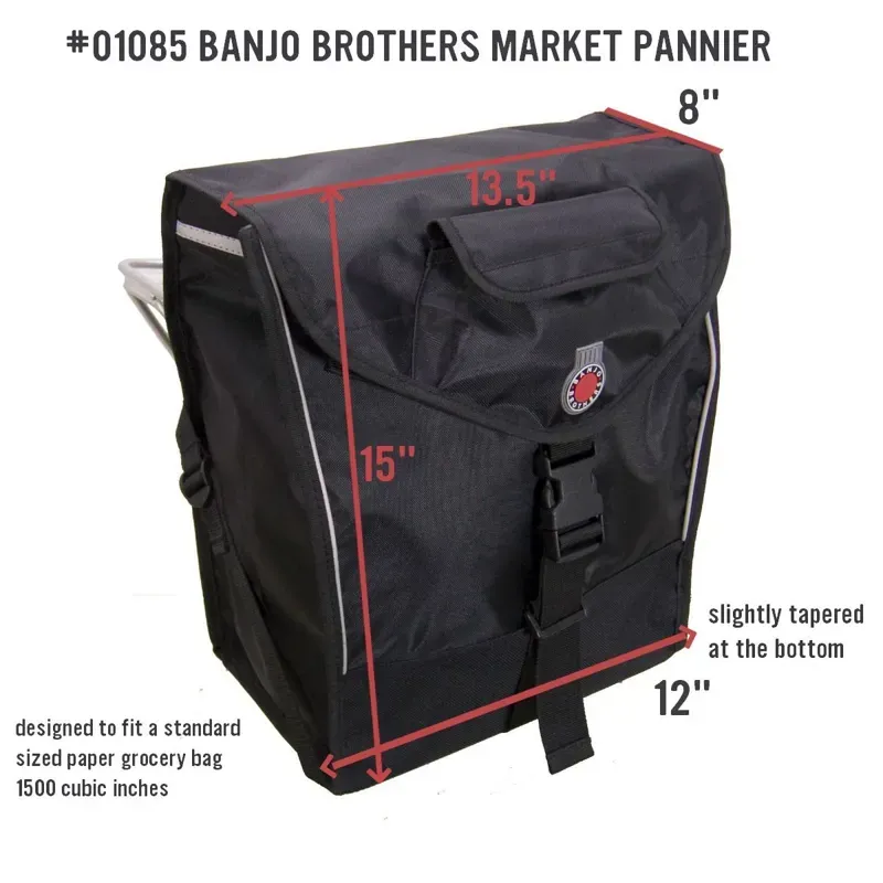 Banjo Brothers Market Pannier Each in Black-2