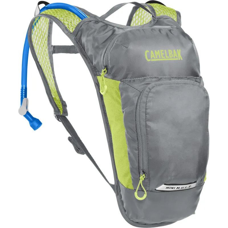 Camelbak Kids' Mini MULE 3l Hydration Pack w/1.5l Reservoir in Metal Gray/Green