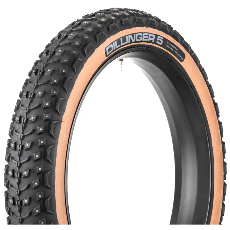 45NRTH Dillinger 5 27.5in Tubeless Folding 60tpi Studded Tire in Black/Tan