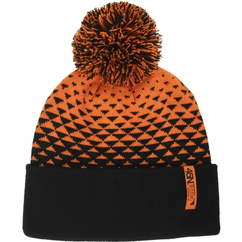 45NRTH Last Light Pom Hat in Orange/Black