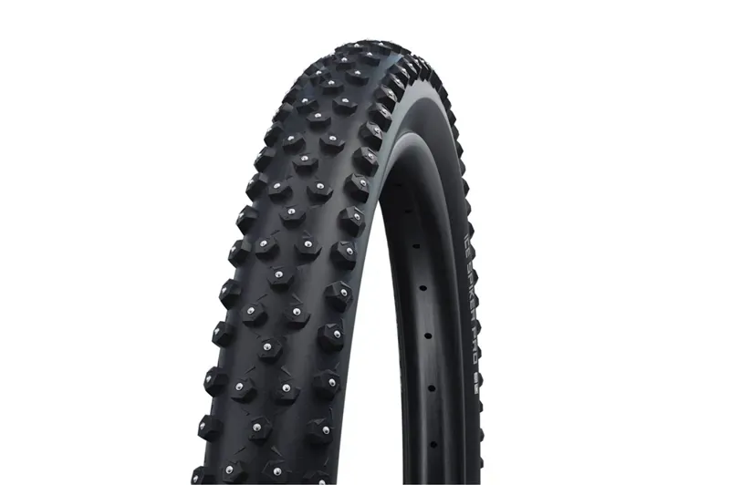 Schwalbe Ice Spiker Pro Tire - 27.5 X 2.6 Tubeless Folding Black Performance RaceGuard Double Defense 344 Aluminum Studs Black 27.5 x 2.6