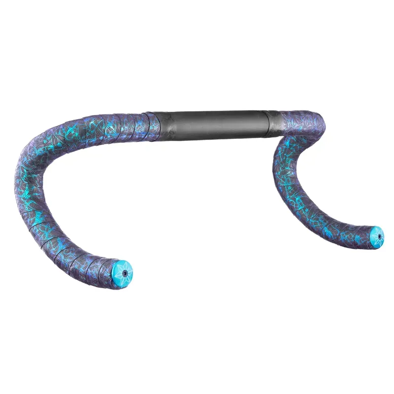 Supacaz Super Sticky Kush Splat Bar Tape and Plugs in Blue-1